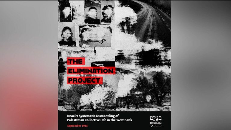 B’Tselem Report Shows Coordinated Israeli Drive to Erase Palestinian Life in West Bank