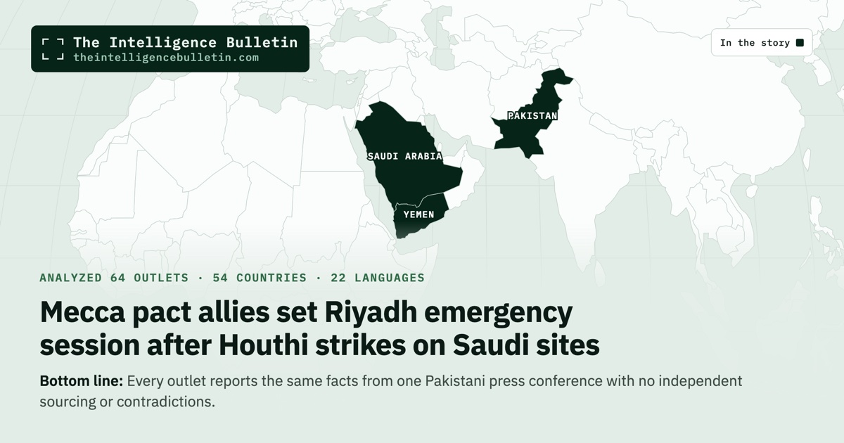 Map of the countries in the story: Mecca pact allies set Riyadh emergency session after Houthi strikes on Saudi sites