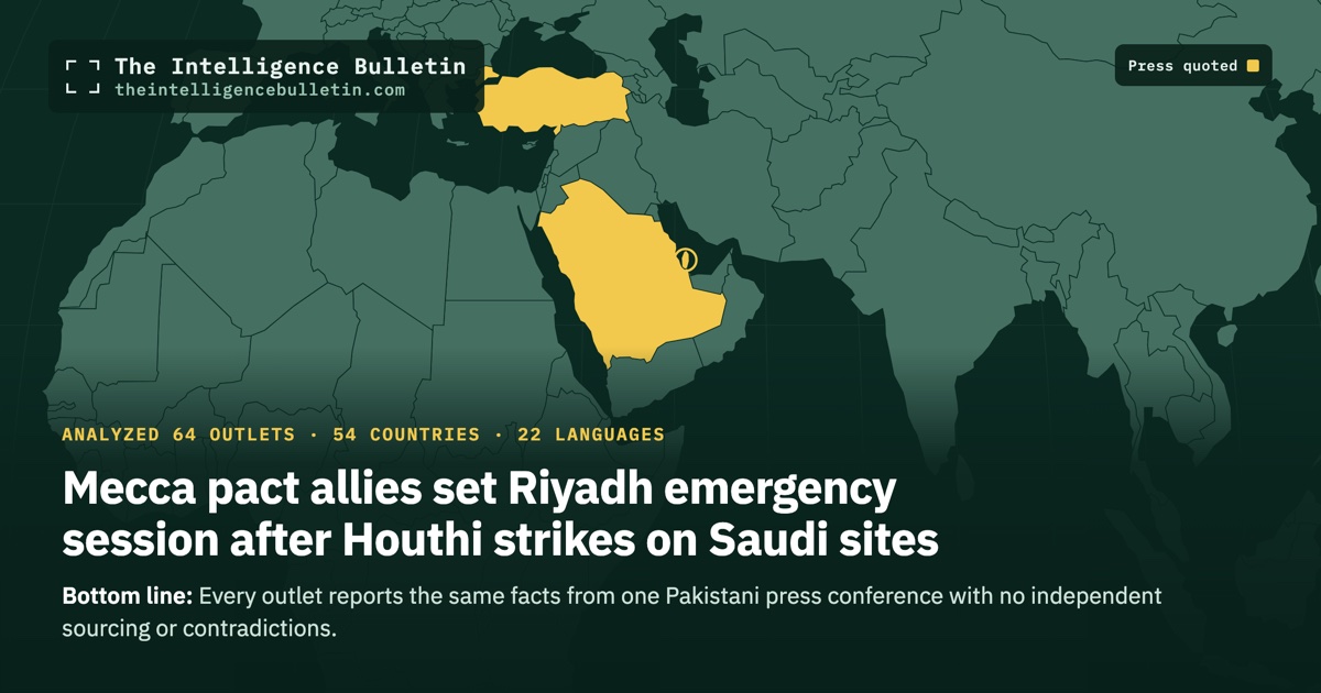 Map of the countries whose press we quoted for: Mecca pact allies set Riyadh emergency session after Houthi strikes on Saudi sites