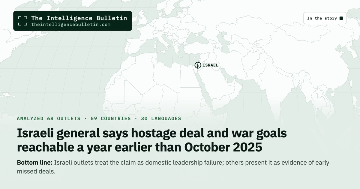 Map of the countries in the story: Israeli general says hostage deal and war goals reachable a year earlier than October 2025