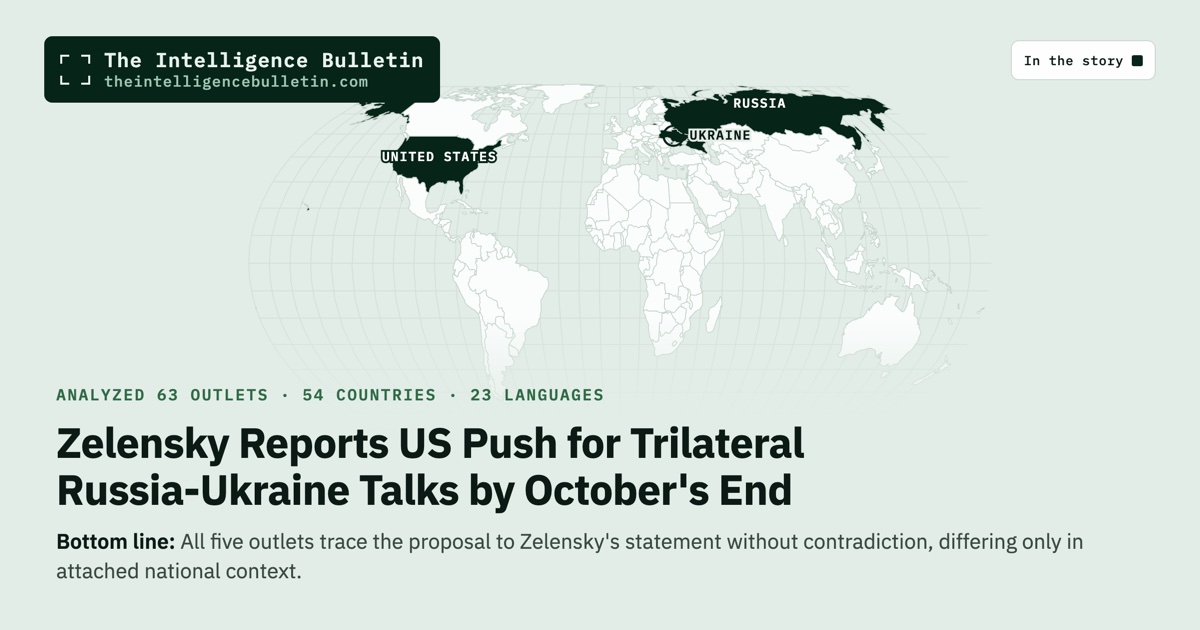 Map of the countries in the story: Zelensky Reports US Push for Trilateral Russia-Ukraine Talks by October's End