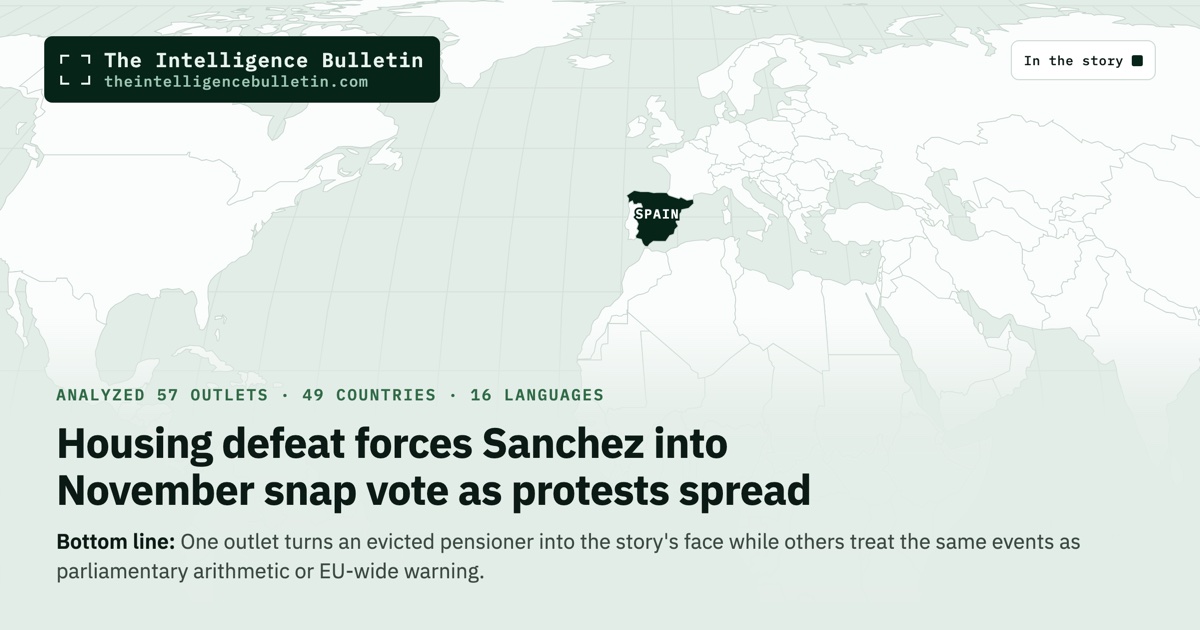 Map of the countries in the story: Housing defeat forces Sanchez into November snap vote as protests spread
