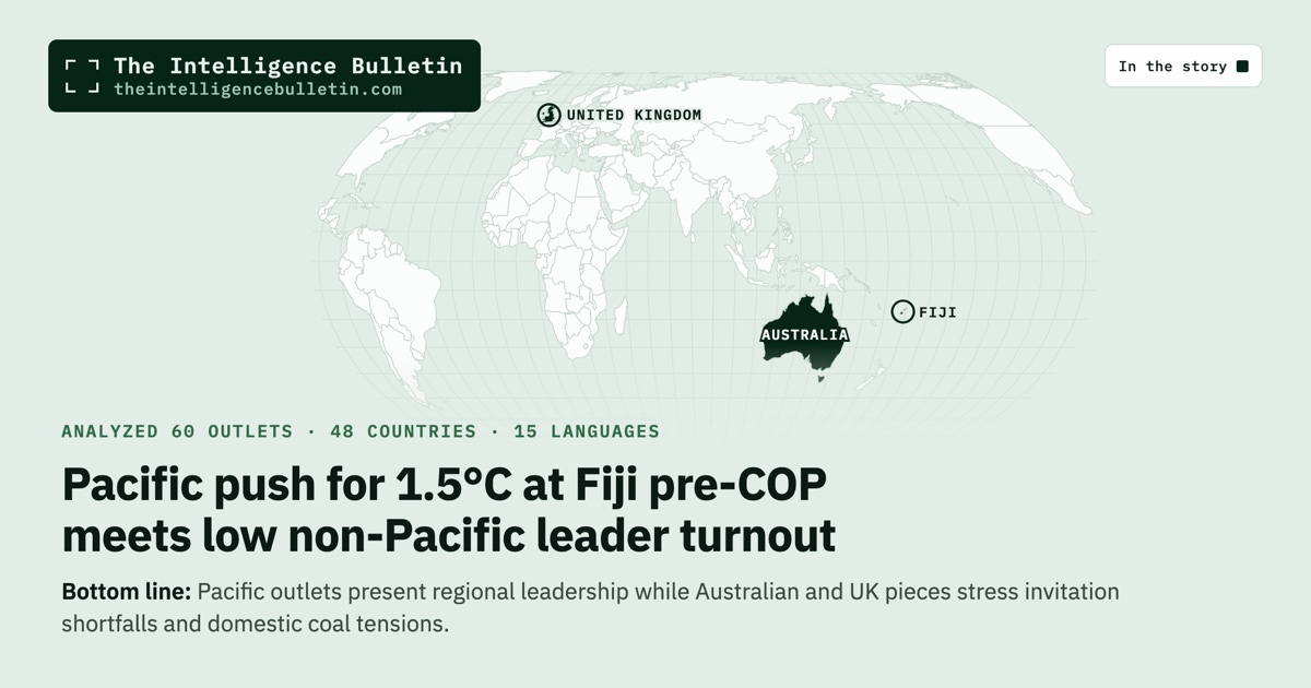 Map of the countries in the story: Pacific push for 1.5°C at Fiji pre-COP meets low non-Pacific leader turnout