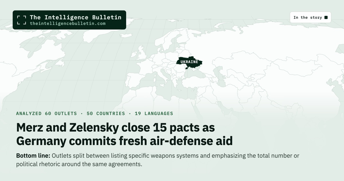 Map of the countries in the story: Merz and Zelensky close 15 pacts as Germany commits fresh air-defense aid