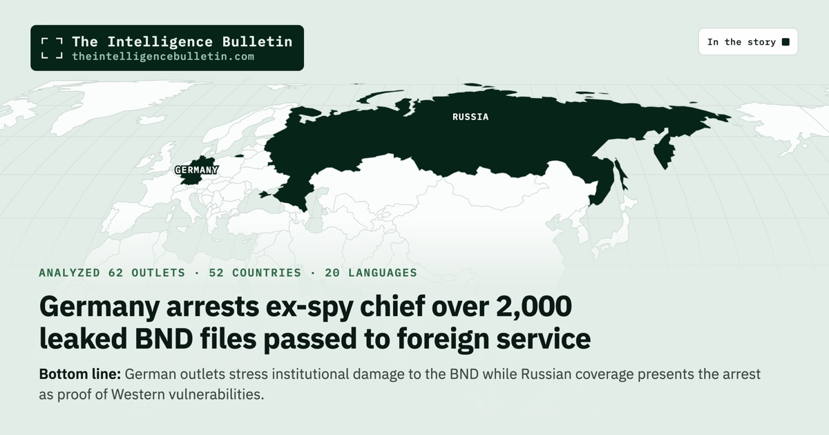 Map of the countries in the story: Germany arrests ex-spy chief over 2,000 leaked BND files passed to foreign service