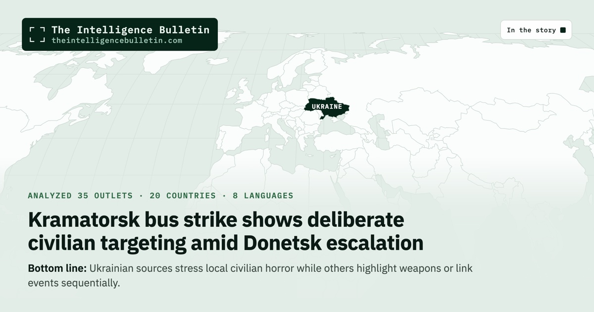 Map of the countries in the story: Kramatorsk bus strike shows deliberate civilian targeting amid Donetsk escalation
