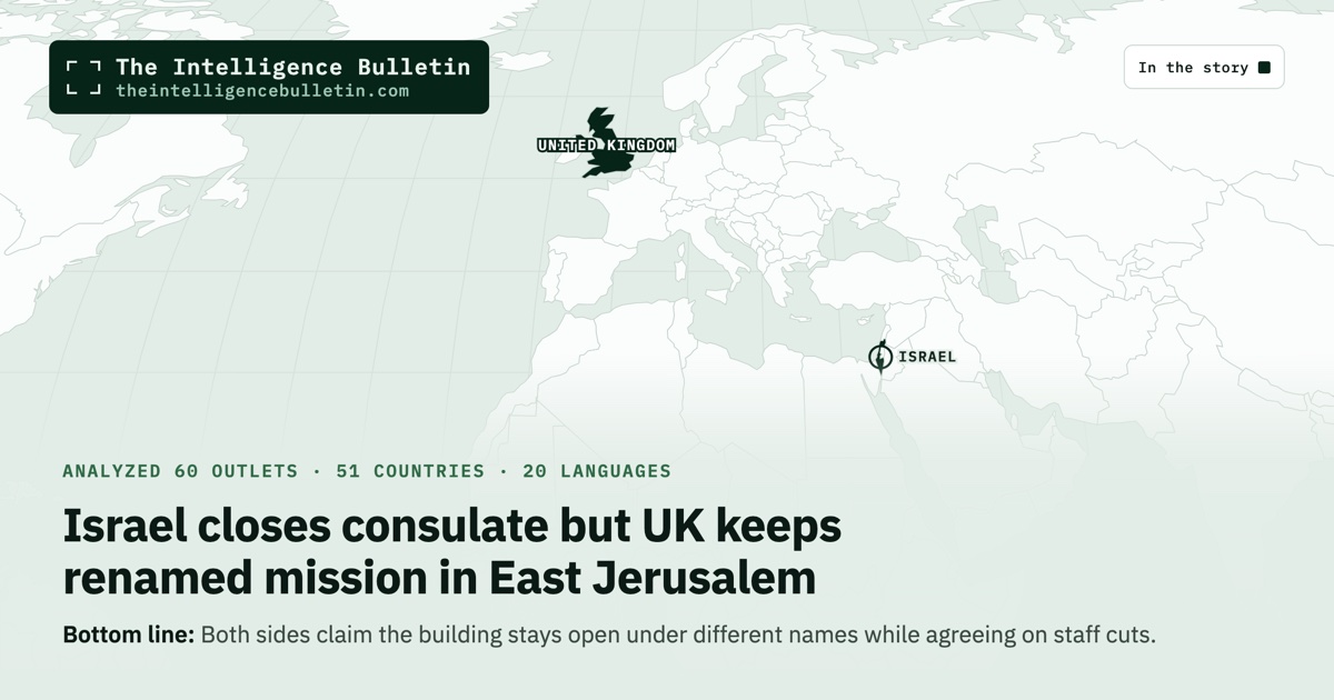 Map of the countries in the story: Israel closes consulate but UK keeps renamed mission in East Jerusalem