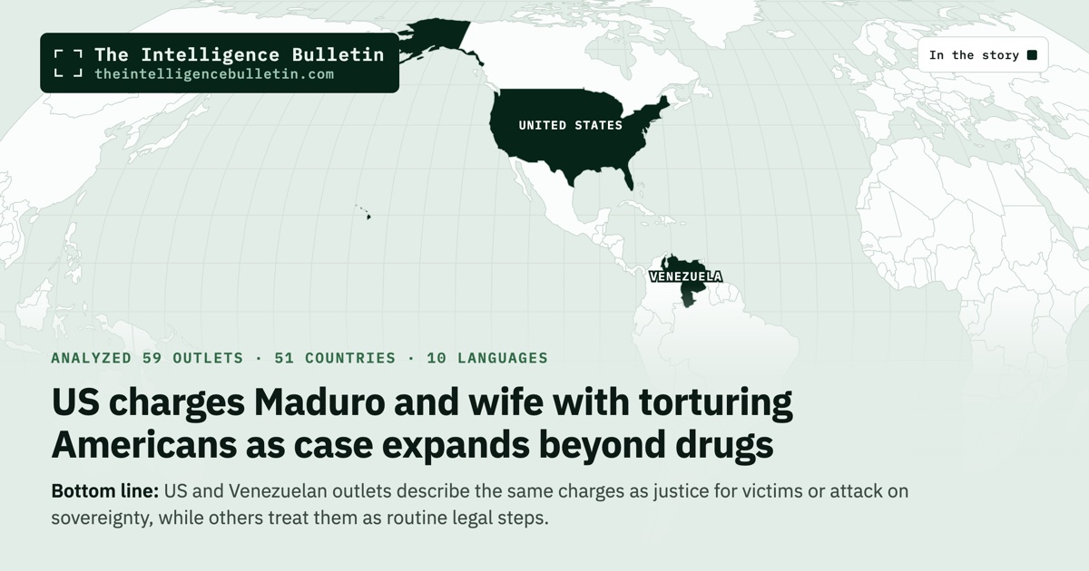Map of the countries in the story: US charges Maduro and wife with torturing Americans as case expands beyond drugs