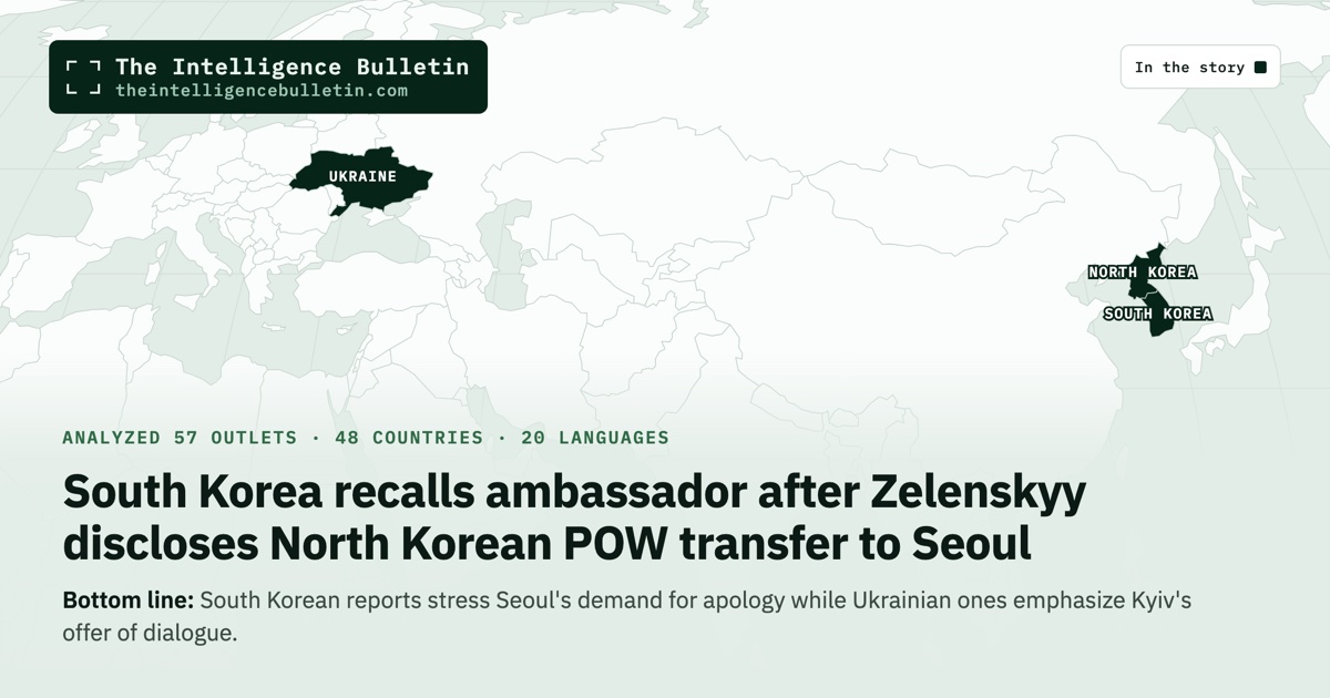 Map of the countries in the story: South Korea recalls ambassador after Zelenskyy discloses North Korean POW transfer to Seoul