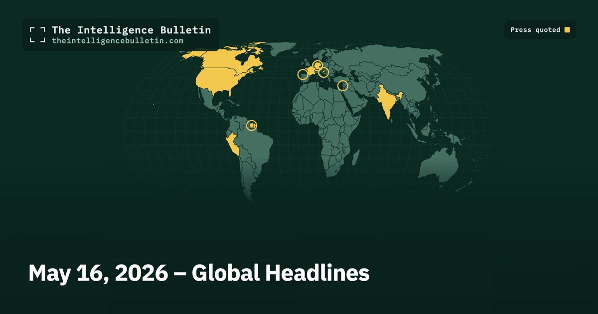 Map of the countries whose press we quoted for: May 16, 2026 – Global Headlines