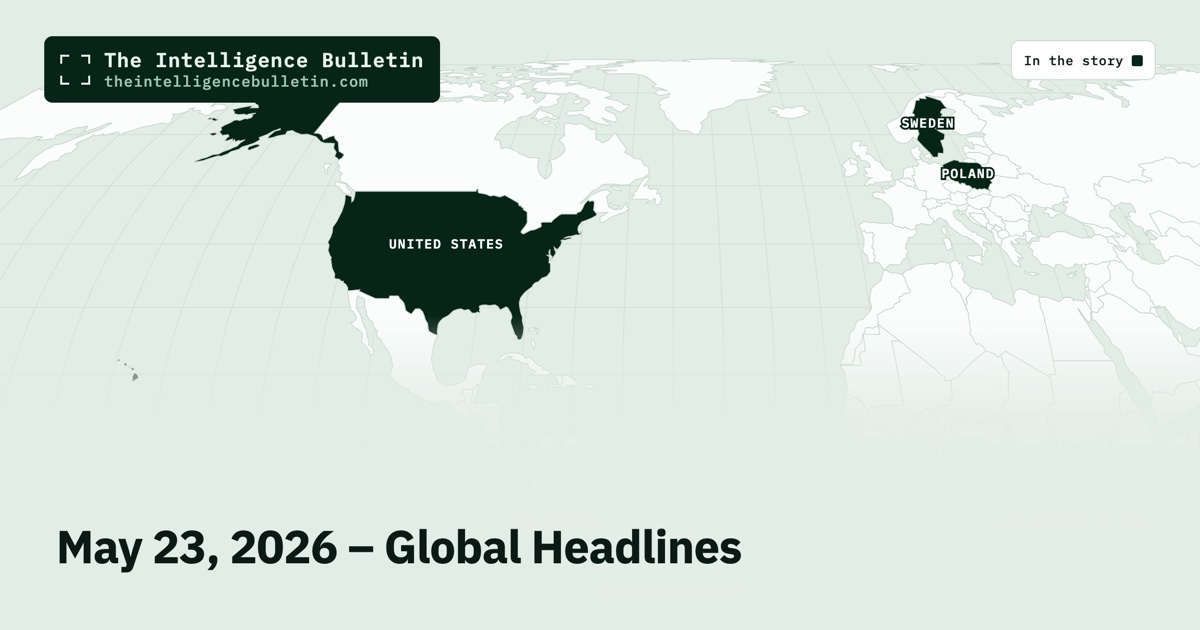 Map of the countries in the story: May 23, 2026 – Global Headlines