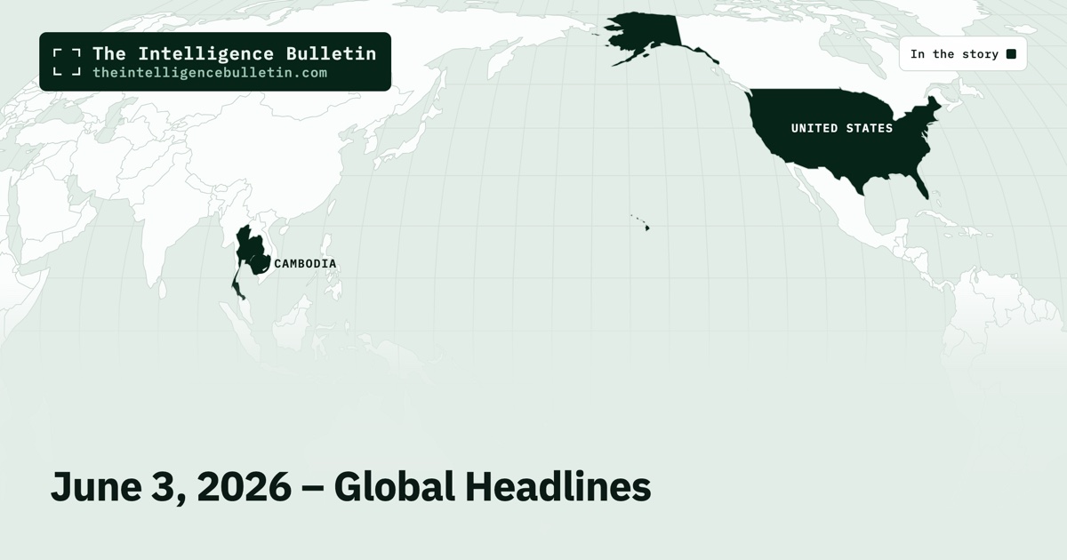 Map of the countries in the story: June 3, 2026 – Global Headlines