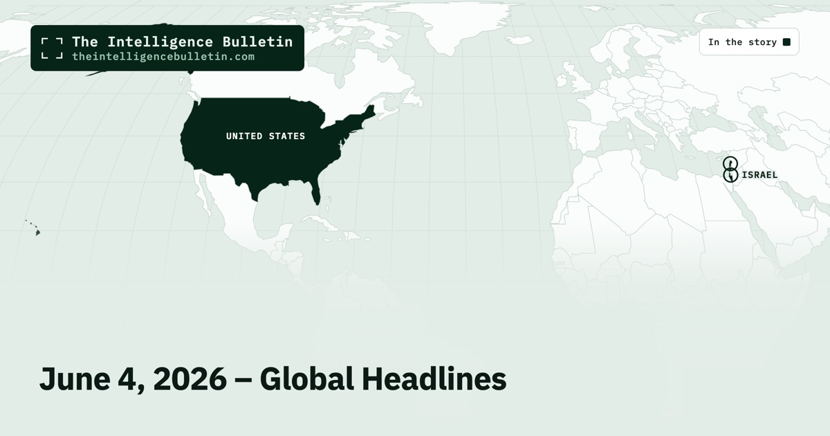 Map of the countries in the story: June 4, 2026 – Global Headlines