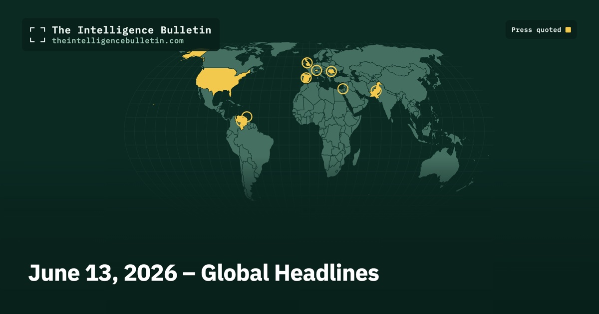 Map of the countries whose press we quoted for: June 13, 2026 – Global Headlines