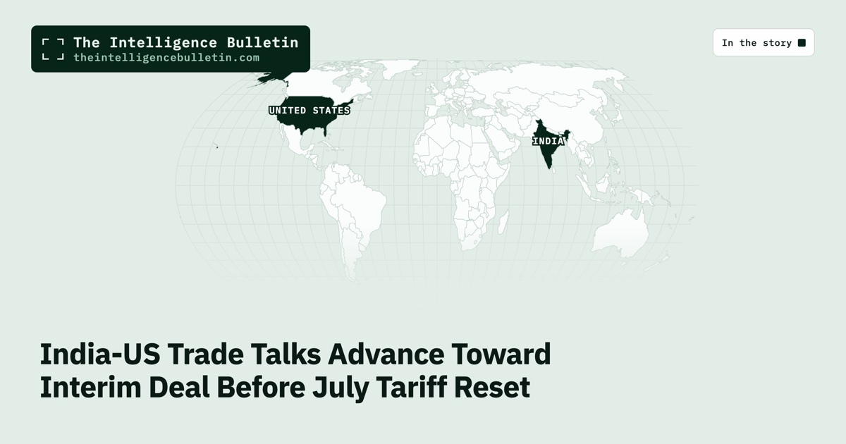 Map of the countries in the story: India-US Trade Talks Advance Toward Interim Deal Before July Tariff Reset