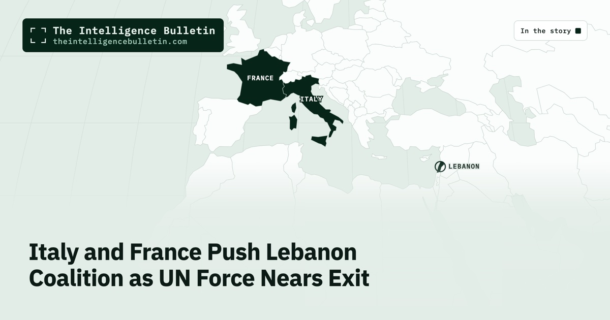 Map of the countries in the story: Italy and France Push Lebanon Coalition as UN Force Nears Exit