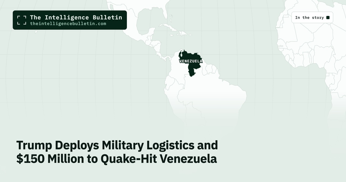 Map of the countries in the story: Trump Deploys Military Logistics and $150 Million to Quake-Hit Venezuela