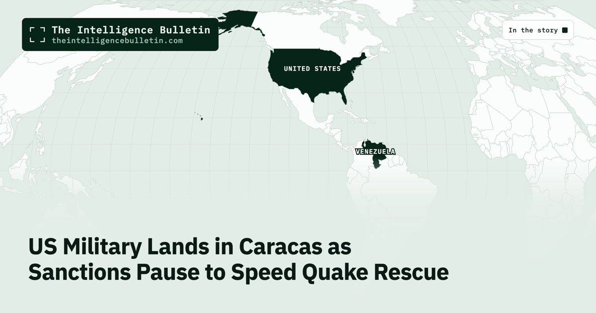 Map of the countries in the story: US Military Lands in Caracas as Sanctions Pause to Speed Quake Rescue