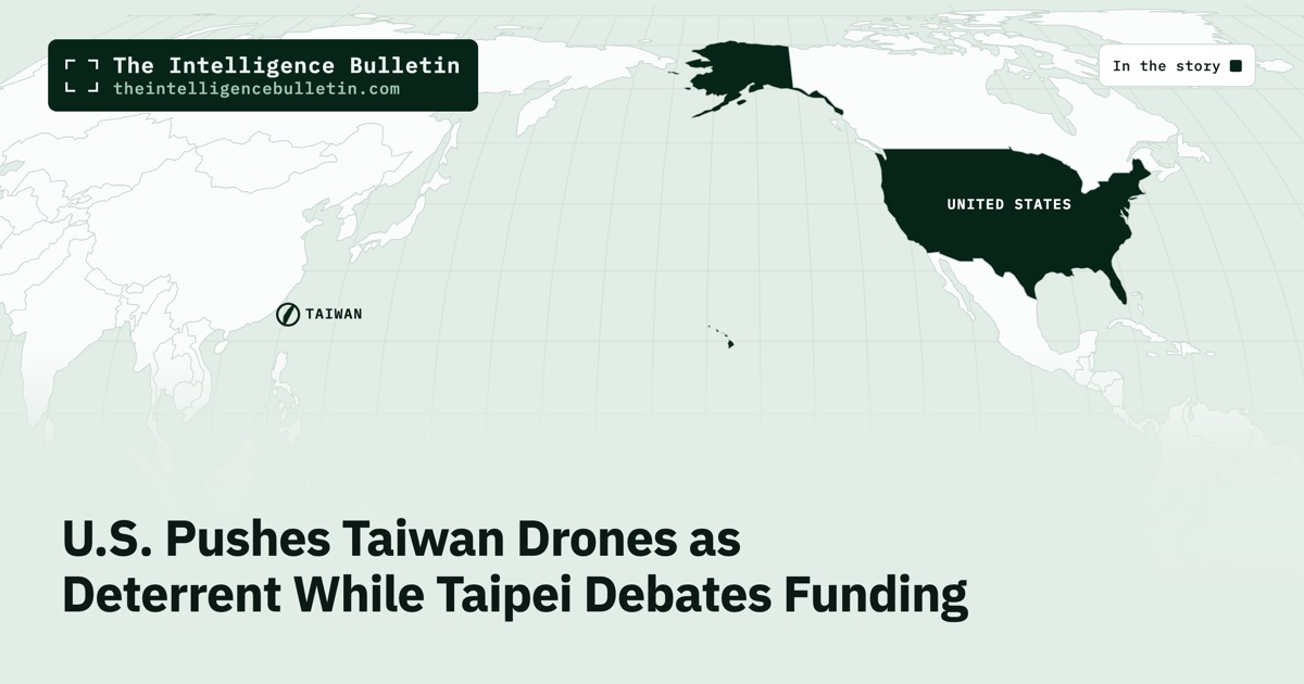 Map of the countries in the story: U.S. Pushes Taiwan Drones as Deterrent While Taipei Debates Funding