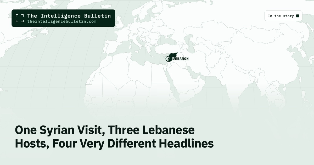 Map of the countries in the story: One Syrian Visit, Three Lebanese Hosts, Four Very Different Headlines