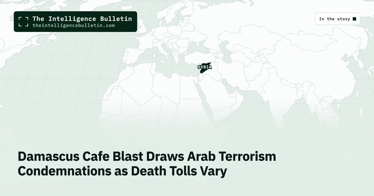 Map of the countries in the story: Damascus Cafe Blast Draws Arab Terrorism Condemnations as Death Tolls Vary