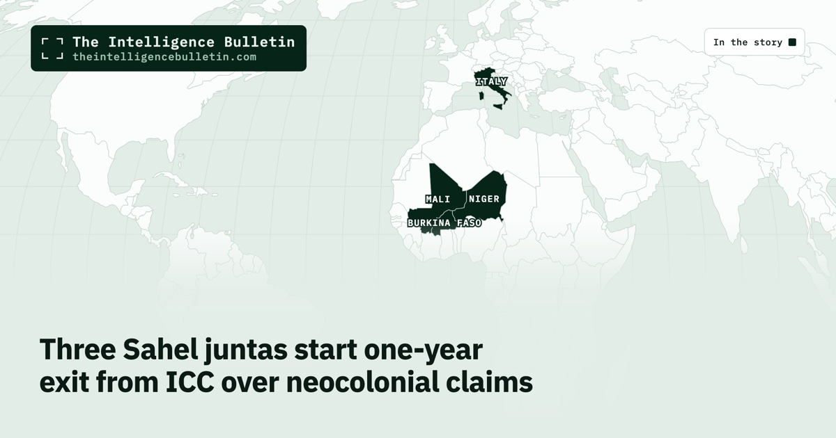 Map of the countries in the story: Three Sahel juntas start one-year exit from ICC over neocolonial claims