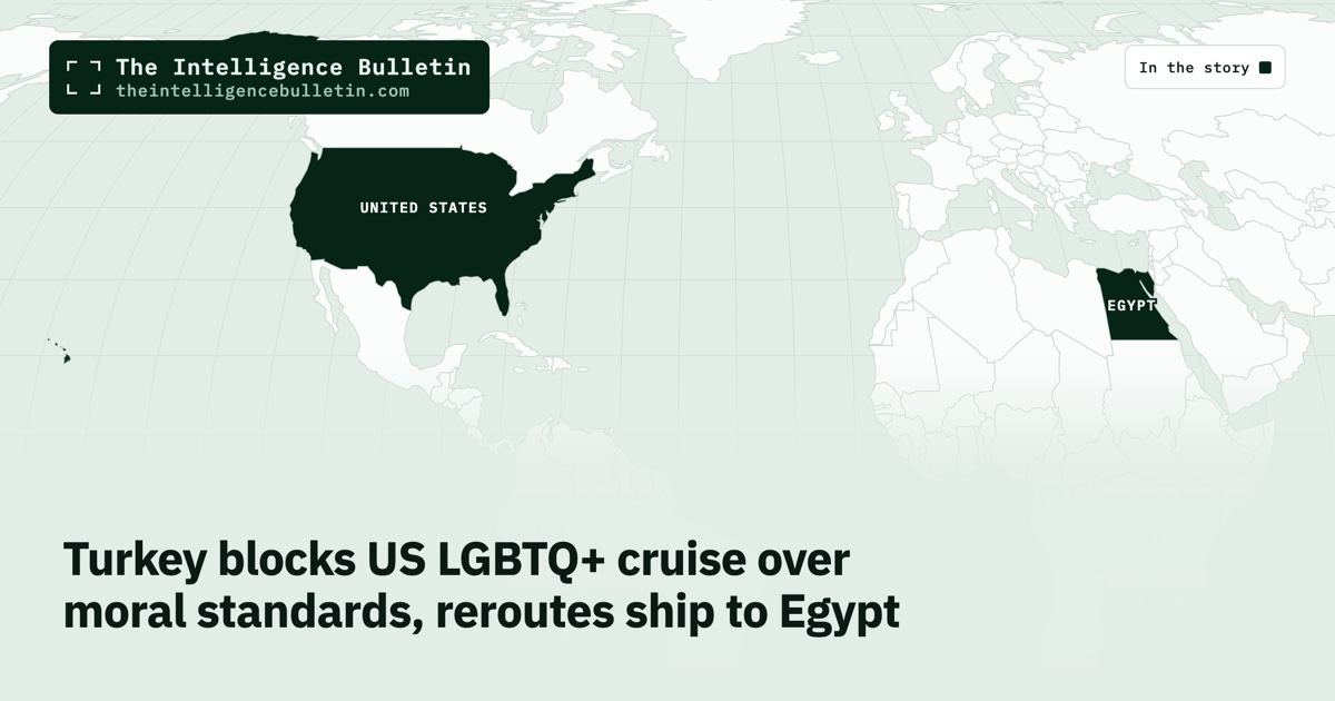 Map of the countries in the story: Turkey blocks US LGBTQ+ cruise over moral standards, reroutes ship to Egypt