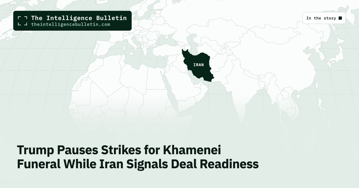 Map of the countries in the story: Trump Pauses Strikes for Khamenei Funeral While Iran Signals Deal Readiness