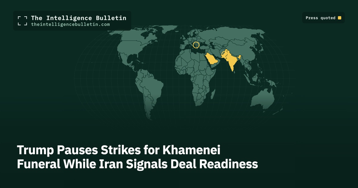 Map of the countries whose press we quoted for: Trump Pauses Strikes for Khamenei Funeral While Iran Signals Deal Readiness