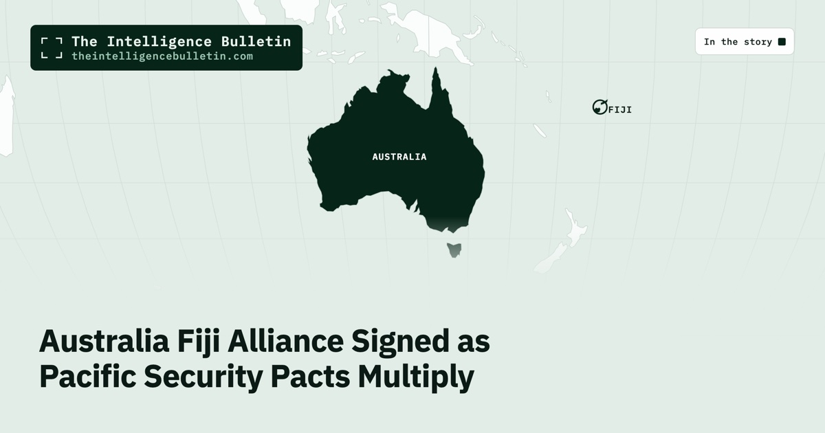 Map of the countries in the story: Australia Fiji Alliance Signed as Pacific Security Pacts Multiply
