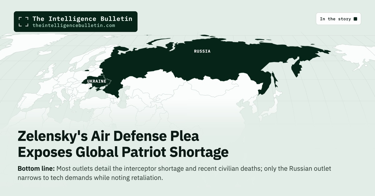Map of the countries in the story: Zelensky's Air Defense Plea Exposes Global Patriot Shortage