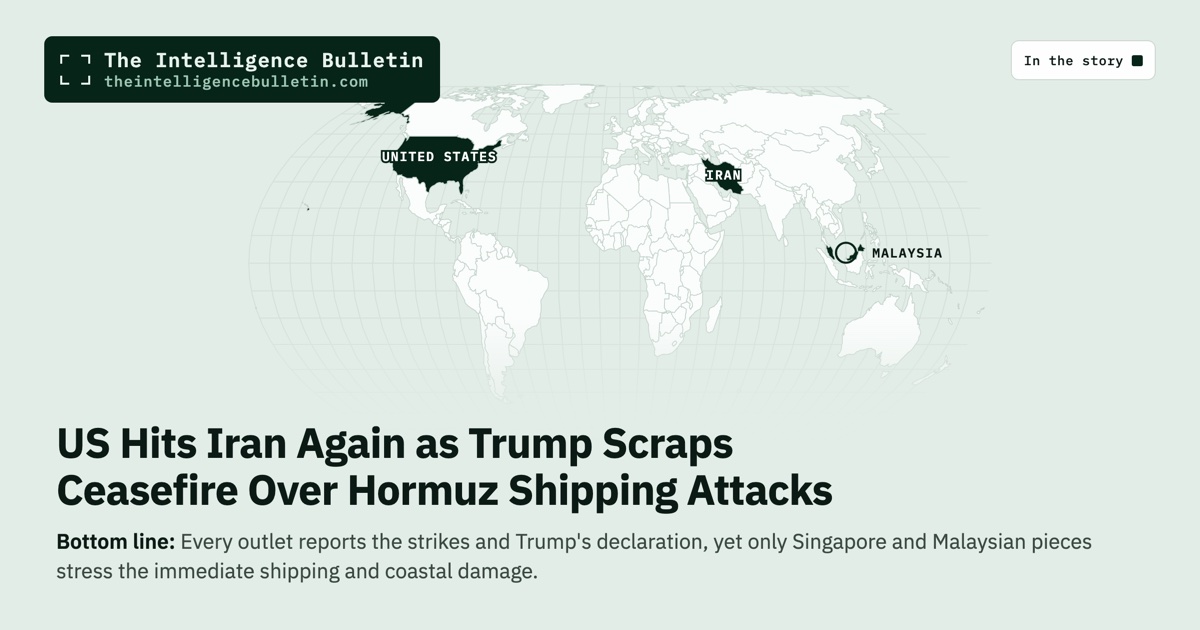 Map of the countries in the story: US Hits Iran Again as Trump Scraps Ceasefire Over Hormuz Shipping Attacks
