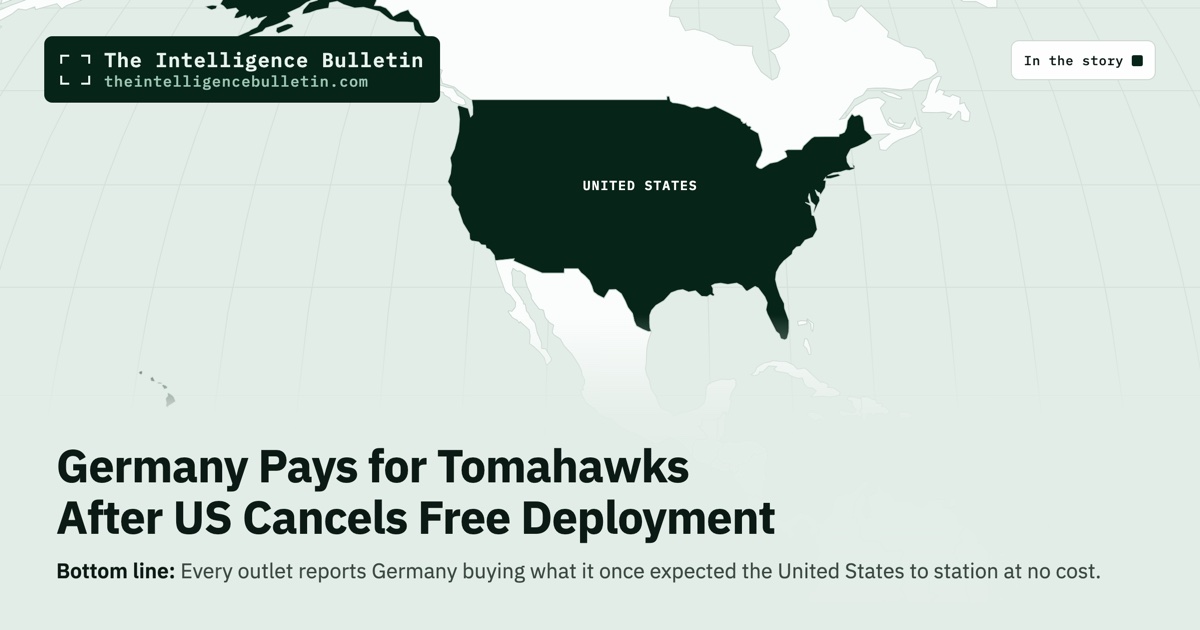 Map of the countries in the story: Germany Pays for Tomahawks After US Cancels Free Deployment
