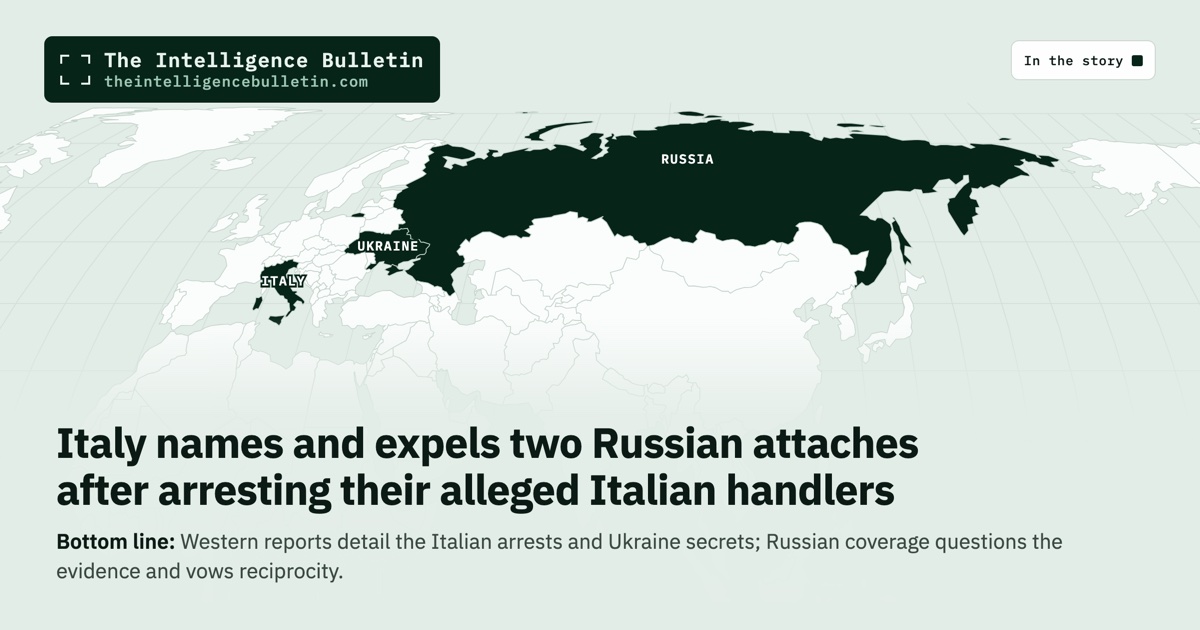 Map of the countries in the story: Italy names and expels two Russian attaches after arresting their alleged Italian handlers