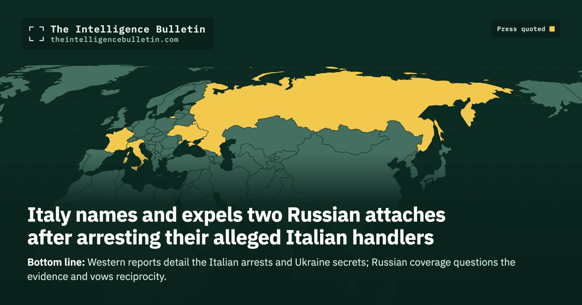 Map of the countries whose press we quoted for: Italy names and expels two Russian attaches after arresting their alleged Italian handlers