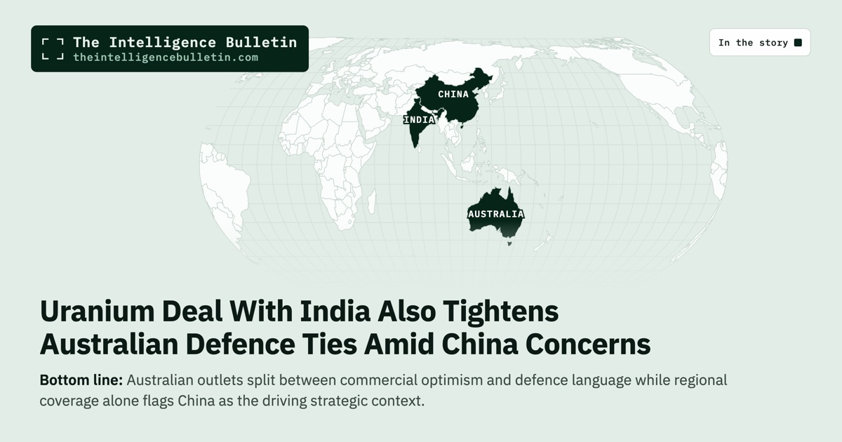 Map of the countries in the story: Uranium Deal With India Also Tightens Australian Defence Ties Amid China Concerns