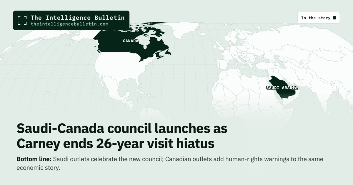 Map of the countries in the story: Saudi-Canada council launches as Carney ends 26-year visit hiatus
