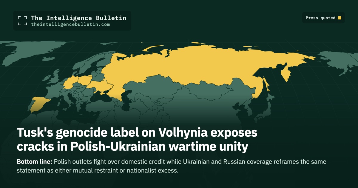 Map of the countries whose press we quoted for: Tusk's genocide label on Volhynia exposes cracks in Polish-Ukrainian wartime unity