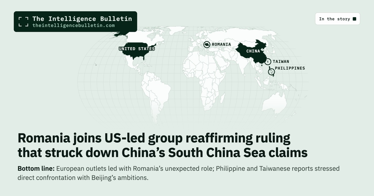 Map of the countries in the story: Romania joins US-led group reaffirming ruling that struck down China’s South China Sea claims