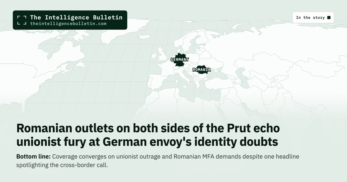 Map of the countries in the story: Romanian outlets on both sides of the Prut echo unionist fury at German envoy's identity doubts
