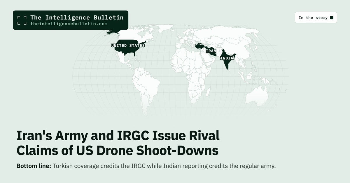 Map of the countries in the story: Iran's Army and IRGC Issue Rival Claims of US Drone Shoot-Downs