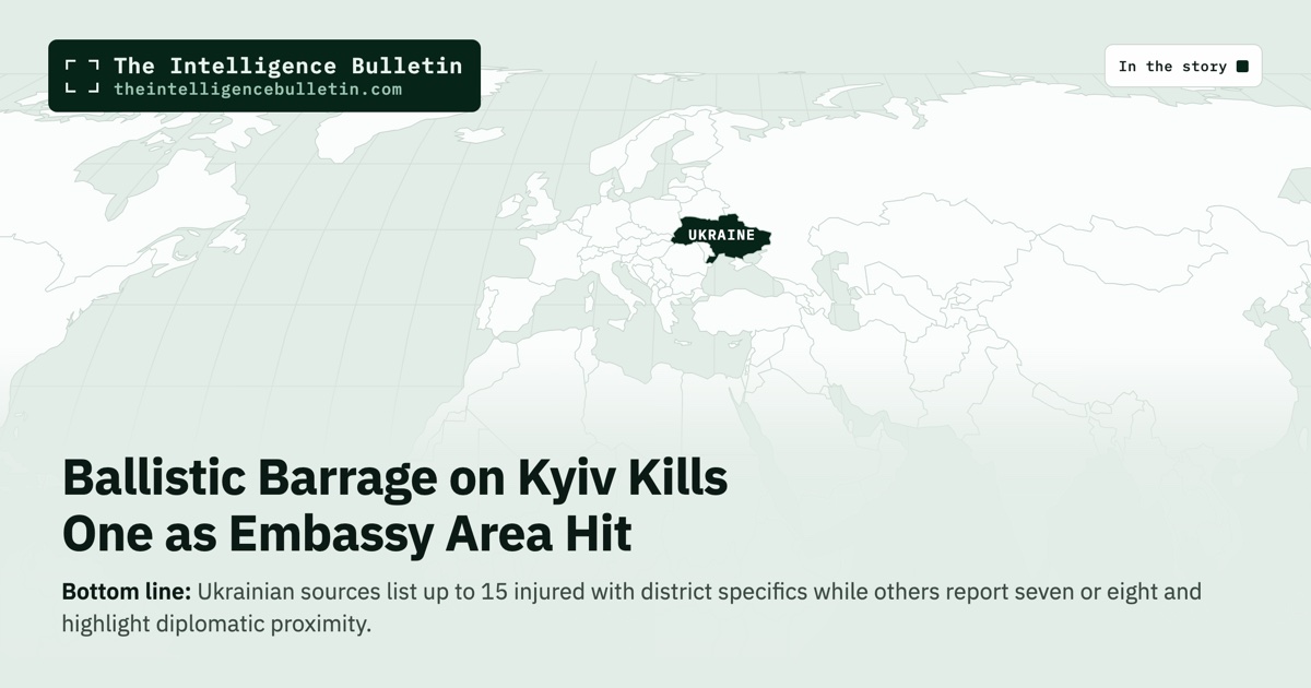Map of the countries in the story: Ballistic Barrage on Kyiv Kills One as Embassy Area Hit