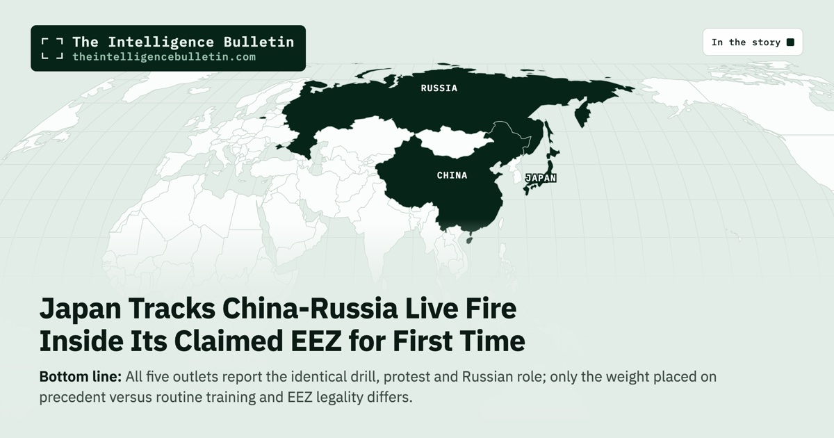 Map of the countries in the story: Japan Tracks China-Russia Live Fire Inside Its Claimed EEZ for First Time