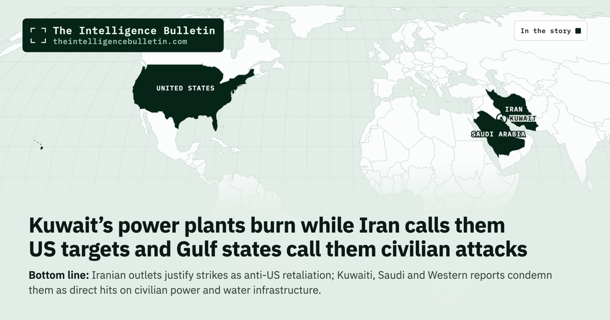 Map of the countries in the story: Kuwait’s power plants burn while Iran calls them US targets and Gulf states call them civilian attacks