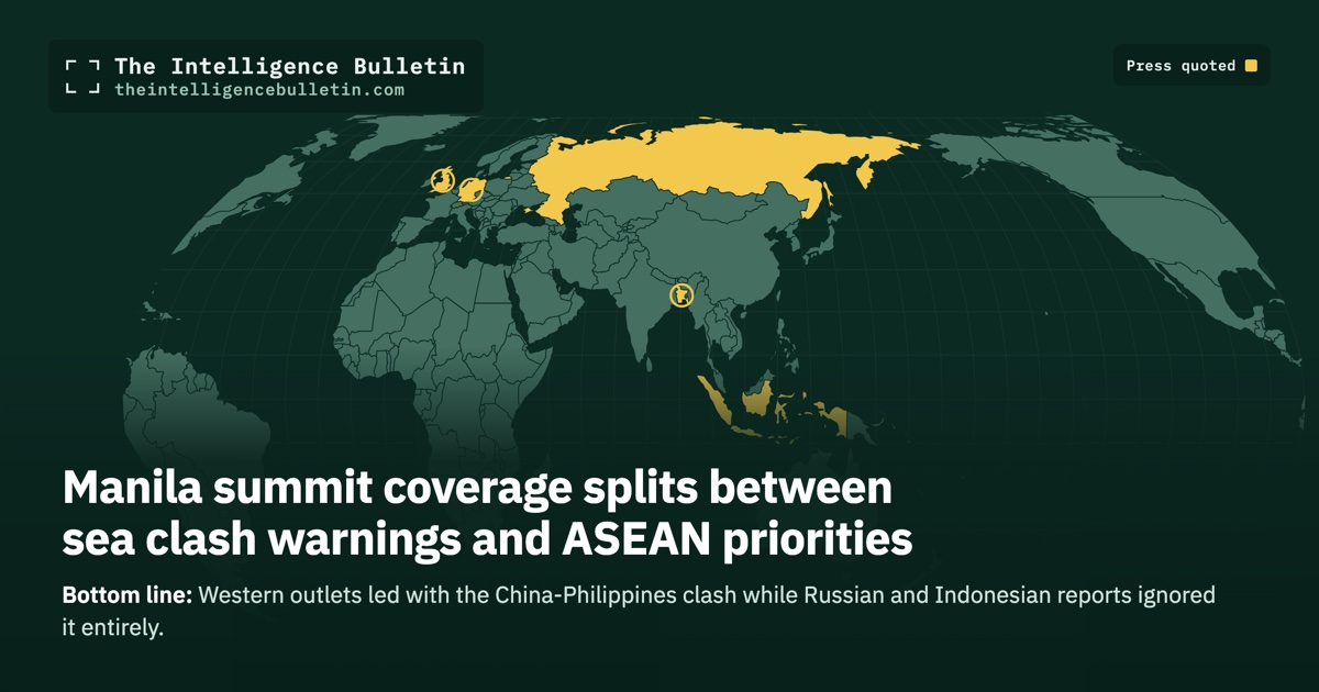Map of the countries whose press we quoted for: Manila summit coverage splits between sea clash warnings and ASEAN priorities