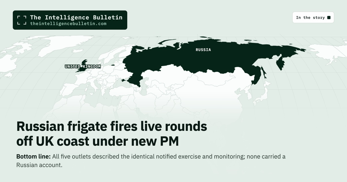 Map of the countries in the story: Russian frigate fires live rounds off UK coast under new PM