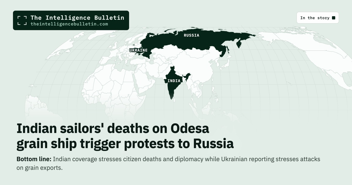 Map of the countries in the story: Indian sailors' deaths on Odesa grain ship trigger protests to Russia