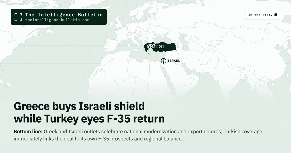 Map of the countries in the story: Greece buys Israeli shield while Turkey eyes F-35 return