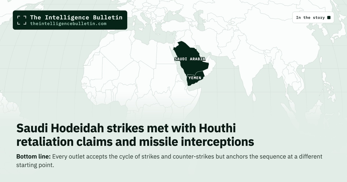 Map of the countries in the story: Saudi Hodeidah strikes met with Houthi retaliation claims and missile interceptions