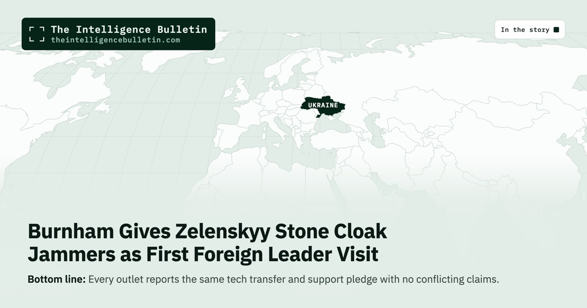Map of the countries in the story: Burnham Gives Zelenskyy Stone Cloak Jammers as First Foreign Leader Visit